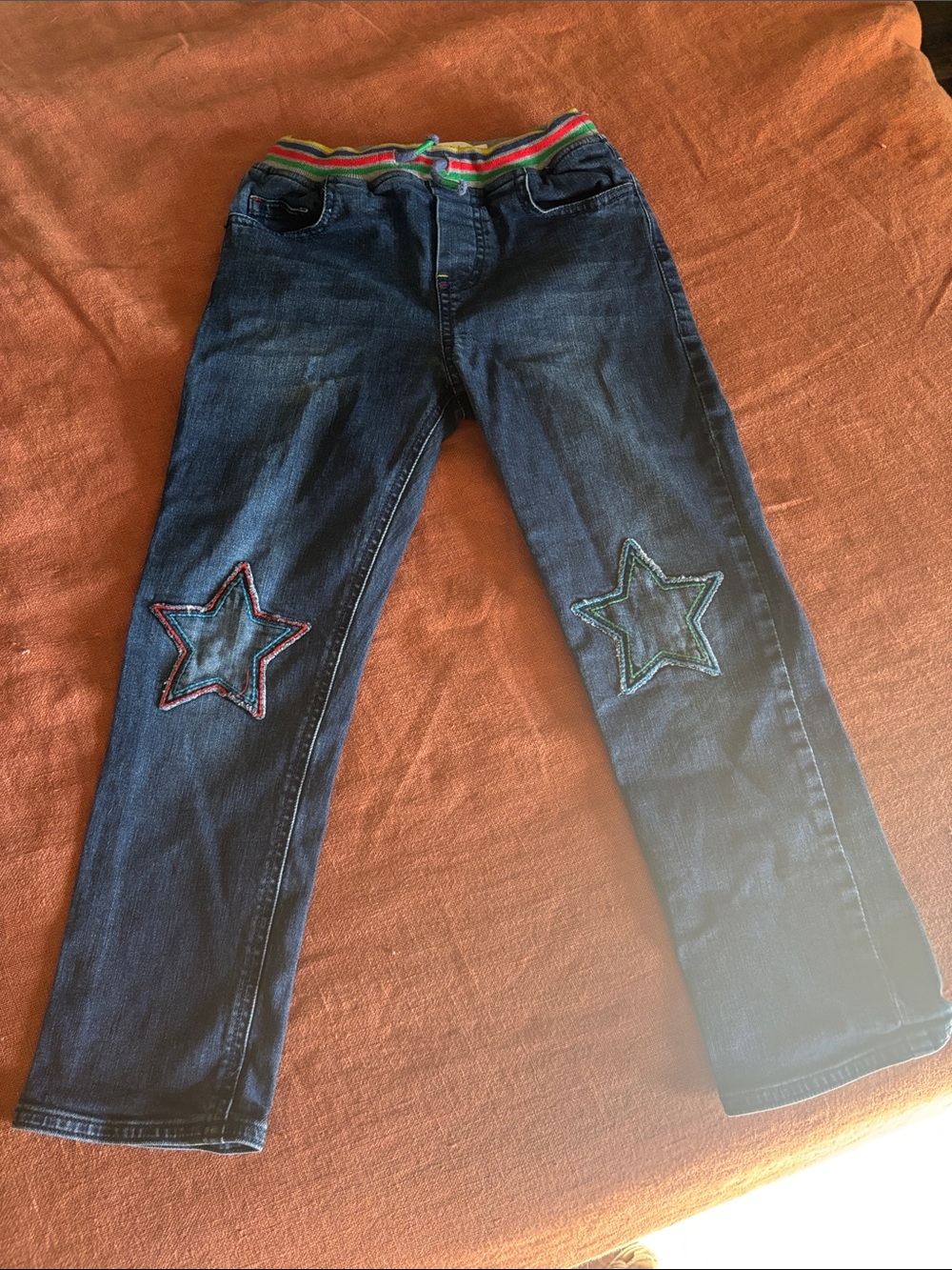 Mini Boden Rainbow Star Patch Jeans
